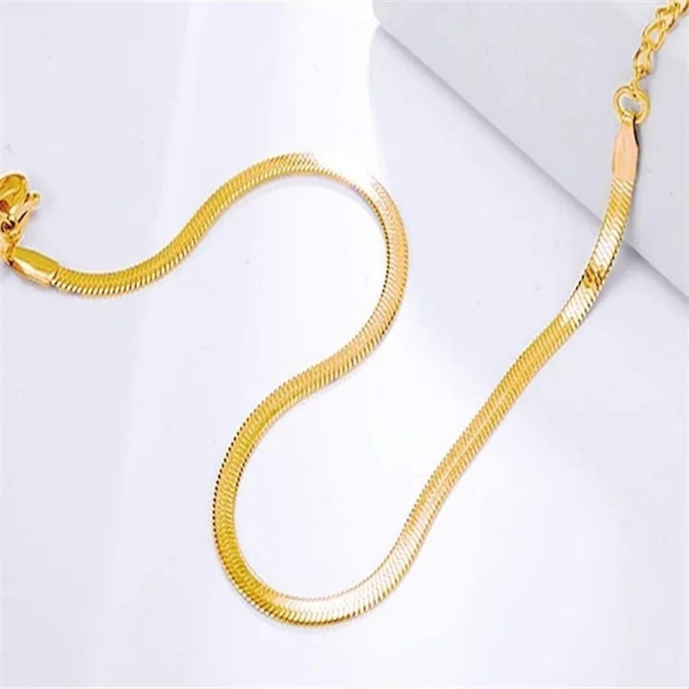 18k Gold Plated Snake Chain Anklet - Picture 5 of 8